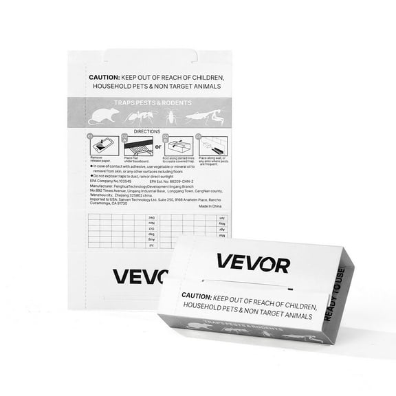 VEVOR Insect Glue Trap, 36 Pack Glue Boards, Peanut Scent, Foldable Design Sticky Pest Control Adhesive Sticky Traps Indoor for Home, Ready to Use for
