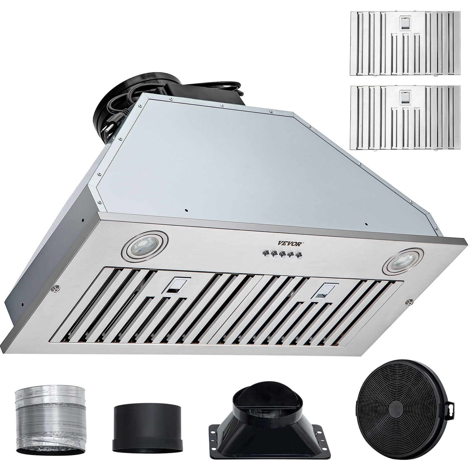 VEVOR 30-Inch Stainless Steel Convertible Insert Range Hood with Charcoal Filter