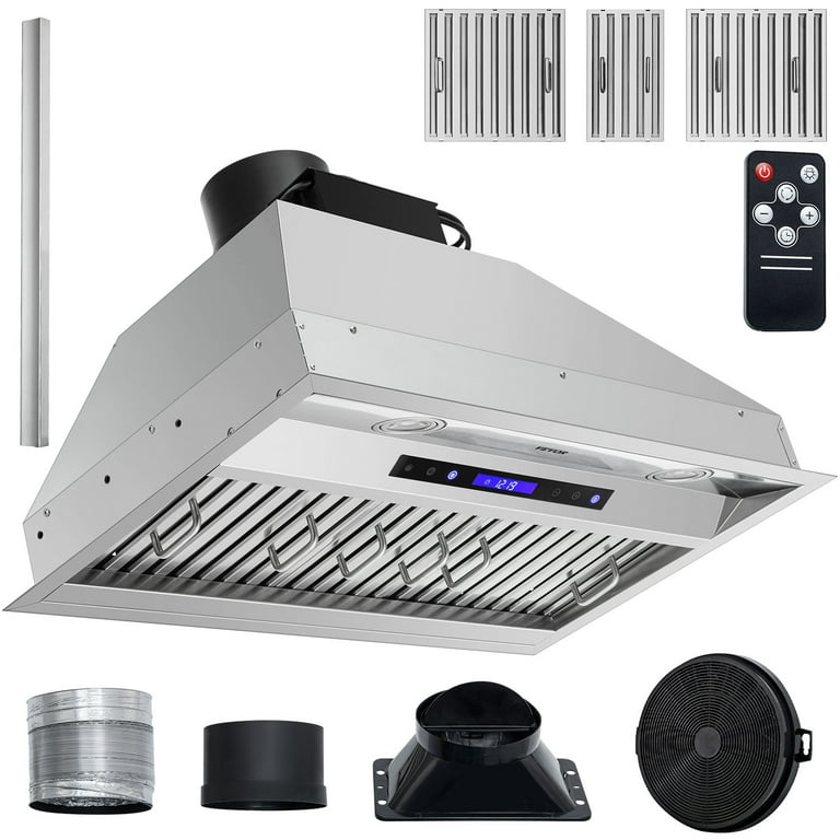 900 CFM Range Hood Insert 30 inch, Ducted/Ductless Range Hood Insert Charcoal Filter Included with 4 Speed Gesture Sensing & 2 Pcs Adjustable Lights