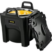 VEVOR Insulated Food Carrier,32Qt Capacity,Stackable Catering Hot Box with Stainless Steel Barrel,Top Load LLDPE Food Warmer with Integral Handles Buckles Stationary Base,for Restaurant Canteen, Black