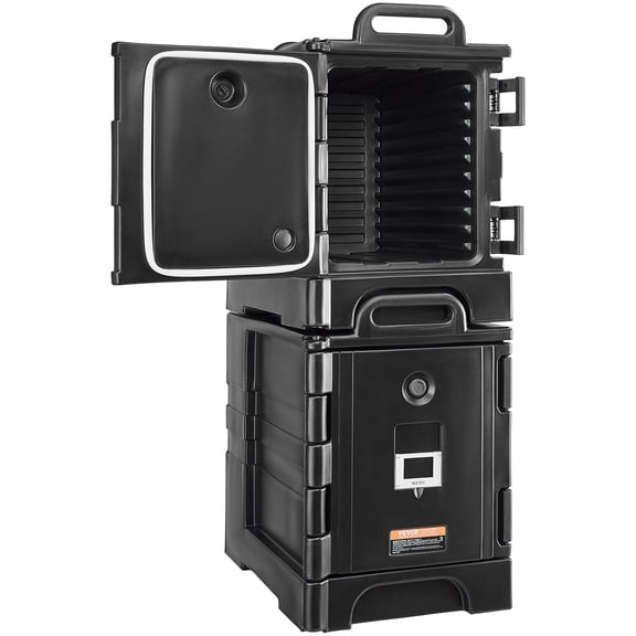 VEVOR Insulated Food Pan Carrier, Stackable Catering Dish Box, 81 Qt Capacity with 2 Chafing Dishes