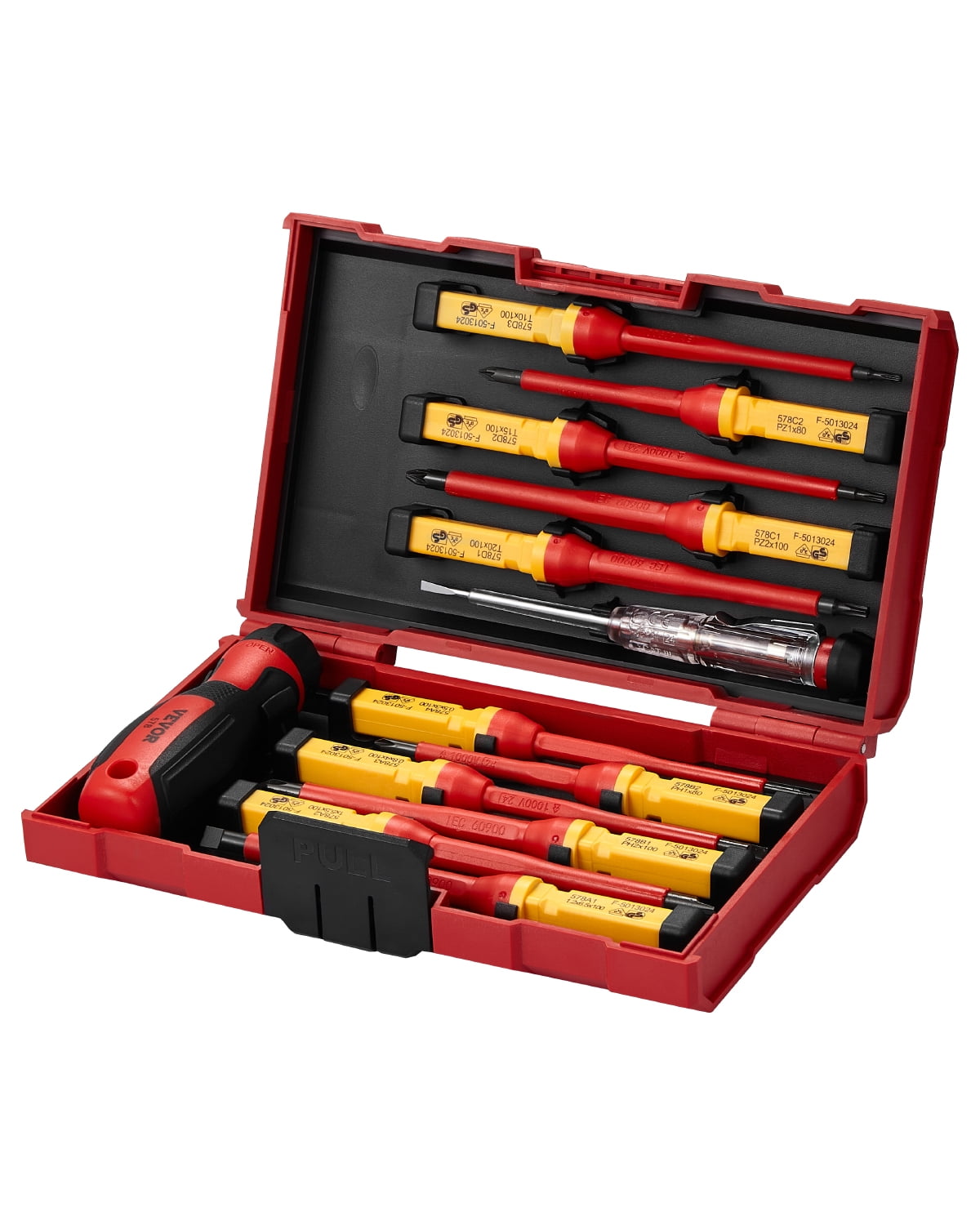 VEVOR Insulated Screwdriver Set, 13-Piece Professional Electrical Screwdriver Set, 1000V Insulated Electrician Tool Set, with Magnetic Phillips Slotted Pozi Torx Tips,Screwdrivers,for Electricians