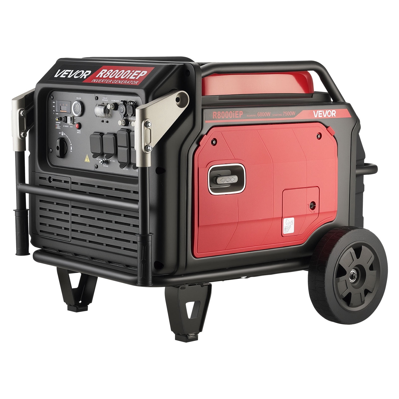 VEVOR Inverter Generator, 10000W Peak Watt 6800W Operating Watt,Quiet Inverter Generator, Remote Start Inverters Generators for Home Outdoor, Gas Powered, Stable Power, CO Sensor, RV Ready 1A &2.1A O