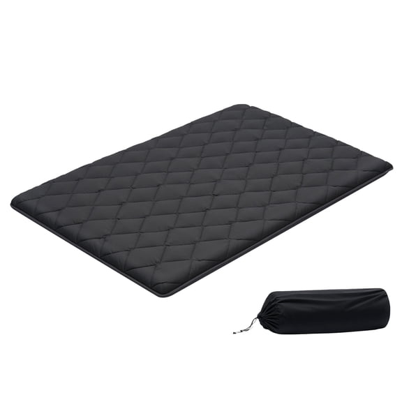 VEVOR Japanese Tatami Mat, Full Size Foldable Japanese Tatami Mattress, Futon Mattress with Storage Bag & Fastener, 9-Layer Floor Mat for Sleeping, Dormitory, Meditation, Yoga, 80 x 54 x 3.5", Black