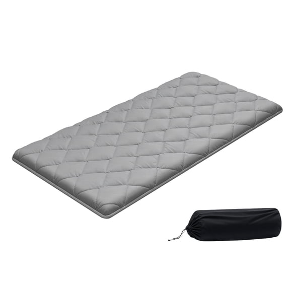 VEVOR Japanese Tatami Mat, Twin Size Foldable Japanese Tatami Mattress, Futon Mattress with Storage Bag & Fastener, 9-Layer Floor Mat for Sleeping, Dormitory, Meditation, Yoga, 80 x 39 x 3.5 in, Gray