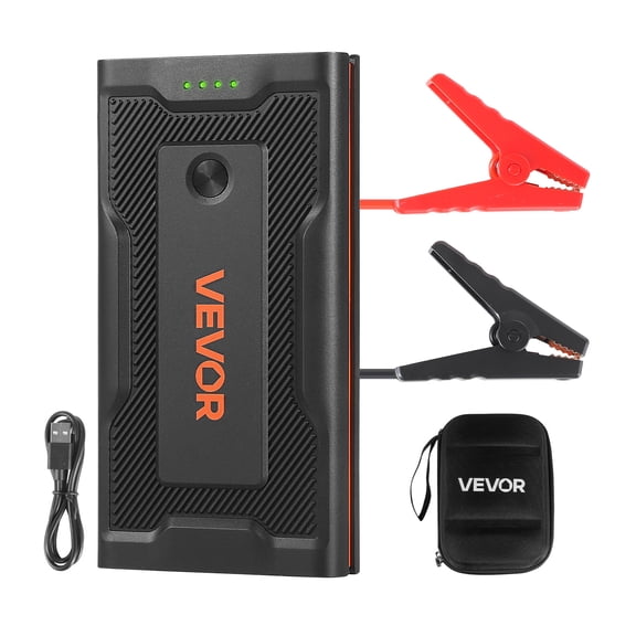 VEVOR Jump Starter, 1000A Peak, Car Jumper Starter Battery Pack, 12V Portable Lithium Battery Booster, Jump Box Power Bank with 3 Modes Flashlight and Jumper Cable, for Up to 5L Gas &3L Diesel Engine