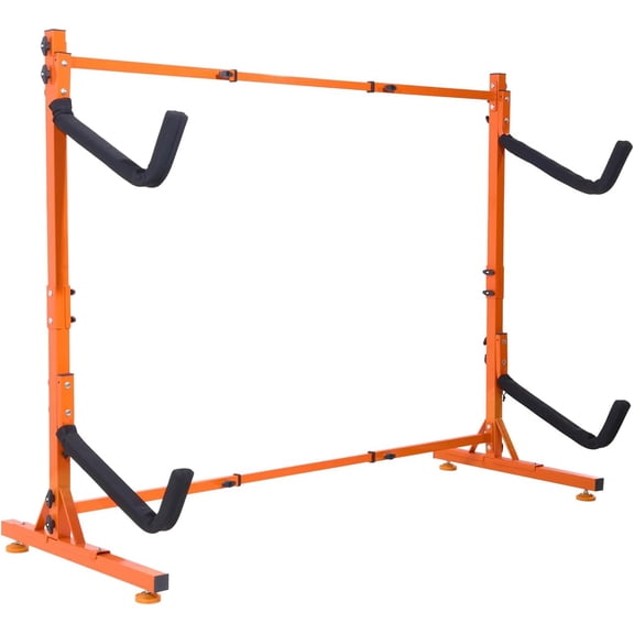 VEVOR Kayak Storage Rack, Heavy Duty Adjustable Freestanding Stand with Lockable Wheels for Indoor Outdoor Garage Shed Dock, Holder for Canoe, SUP, Surfboard & Paddleboard