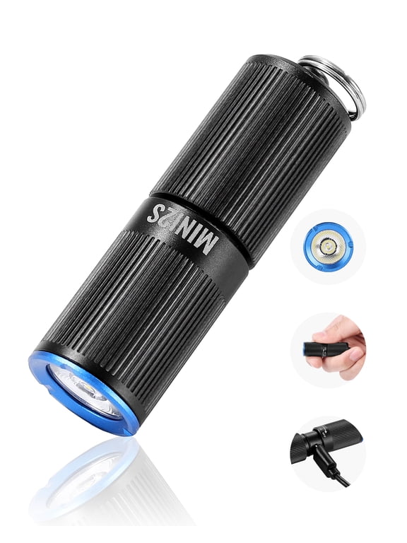 Keychain Flashlight, Rechargeable Mini LED Flashlight,200 High Lumens Pocket-Sized Flashlight with 2 Lighting Modes, IPX7 Waterproof Portable Flashlight for Everyday Carry, Camping, Emergencies