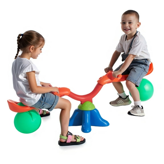 VEVOR Kids Seesaw, 55 lbs Load Capacity per Seat, Sit and Spin Teeter Totter with Handles, Kids Outdoor Playground Equipment, Swiveling 360 Degrees Rotating for Children Aged 3+, Multi Colored
