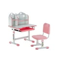 thumbnail image 1 of VEVOR Kids Study Chair and Desk Set, Study Desk and Chair for Kids with Bookshelf and Storage Drawer, Adjustable Height Kids Study Desk with Chair, Children Study Table for Study Room, Pink, 1 of 9