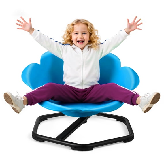 VEVOR Kids Swivel Chair, 220 lbs Capacity, Cylinder Shape Sensory Spinning Chair, Autistic Kids Sensory Toy Seat with Non-Slip Metal Base, Toddler Sit & Spin Seat for Coordination Balance Focus, Blue