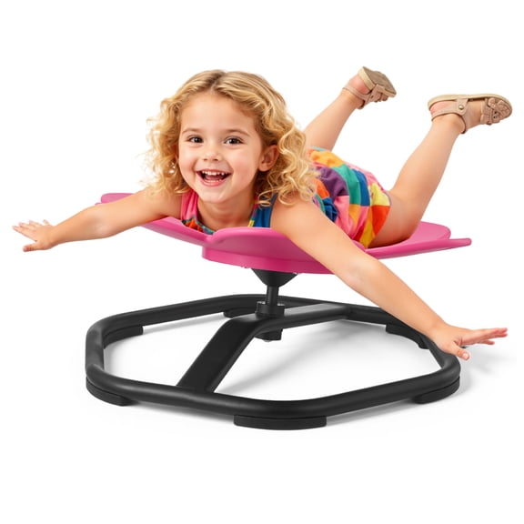 VEVOR Kids Swivel Chair, 220 lbs Capacity, Flower Shape Sensory Spinning Chair, Autistic Kids Sensory Toy Seat with Non-Slip Metal Base, Toddler Sit & Spin Seat for Coordination Balance Focus, Rose