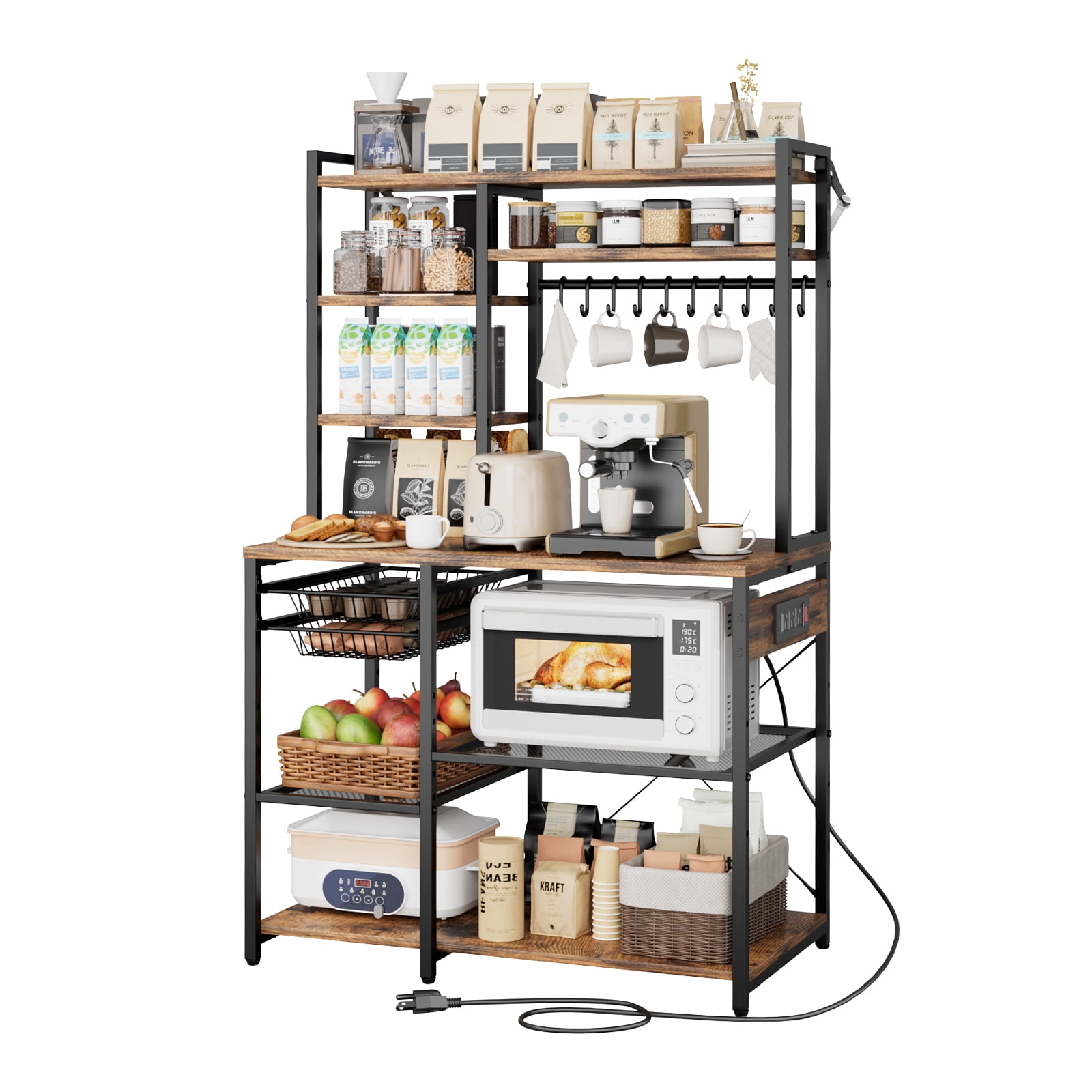 VEVOR Kitchen Bakers Rack, 5 ft Power Cable Bakers Rack with Power ...