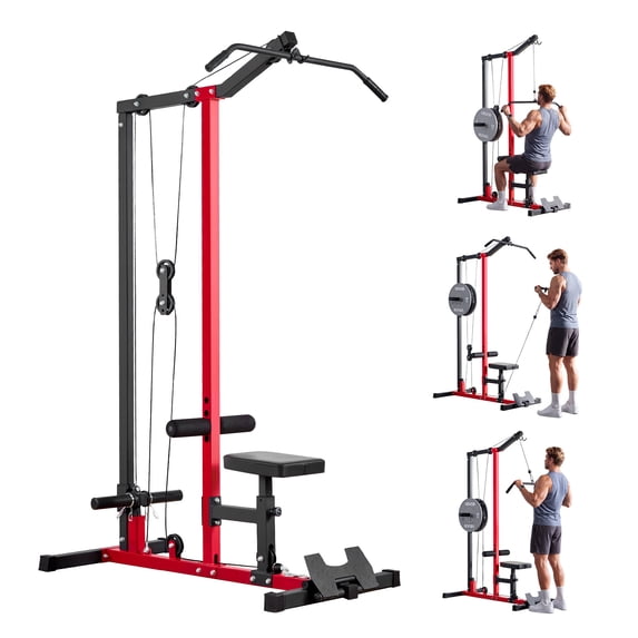 VEVOR LAT Pull Down Machine, 2-in-1 Row Cable Machine, Cable Machines ...
