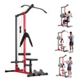 thumbnail image 1 of VEVOR LAT Pull Down Machine, 3-in-1 Row Cable Machine, Cable Machines Home Gym with 3-Level Adjustable Seat, 4-Level Adjustable Foam Roller, Load 400 lbs Lat Tower for Back, Chest, Tricep, Black, 1 of 9