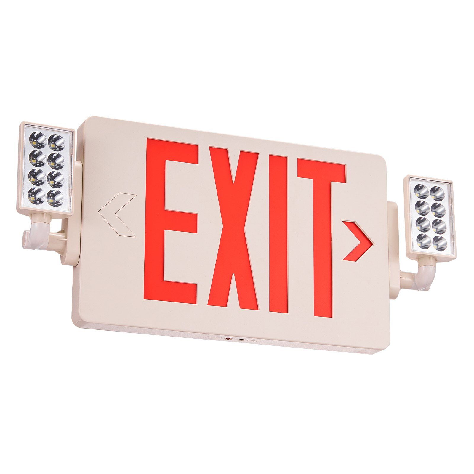 VEVOR LED Exit Sign With Emergency Lights - Red Letter Fire Exit With Battery Backup & Adjustable Heads