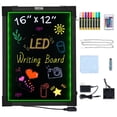 thumbnail image 1 of VEVOR LED Message Writing Board,16"x12" Illuminated Erasable Lighted Chalkboard, Neon Effect Menu Sign Board, Drawing Board with 8 Fluorescent Chalk Markers and Remote Control, for Home Wedding Shop, 1 of 8
