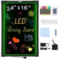 thumbnail image 1 of VEVOR LED Message Writing Board, 24"x16" Illuminated Erasable Lighted Chalkboard, Neon Effect Menu Sign Board, Drawing Board with 8 Fluorescent Chalk Markers and Remote Tested to UL Standards, 1 of 8