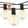 thumbnail image 1 of VEVOR LED Outdoor String Lights, 100FT, 2700K Dimmable Outside Patio Lights with 50 G40 Shatterproof Bulbs E12 Socket Base, Waterproof Hanging Lights for Porch Backyard Garden Balcony Party Decor, 1 of 9