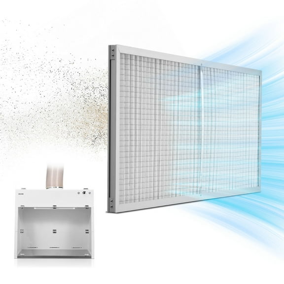 VEVOR Lab Fume Hood Filter 39.37 x 15.04 x 0.83 in, 5 Pieces Replacement Prefilters for 44.88 x 25.59 in Ducted Fume Hood to Capture Particles Sized 3-10μm, Non-Woven Filter and Aluminum Frame