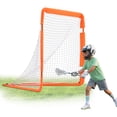 thumbnail image 1 of VEVOR Lacrosse Goal, 4' x 4' Small Kids Lacrosse Net, Folding Portable Lacrosse Goal with Carry Bag, Iron Frame Backyard Training Equipment, Quick & Easy Setup, Perfect for Youth Training, Orange, 1 of 9