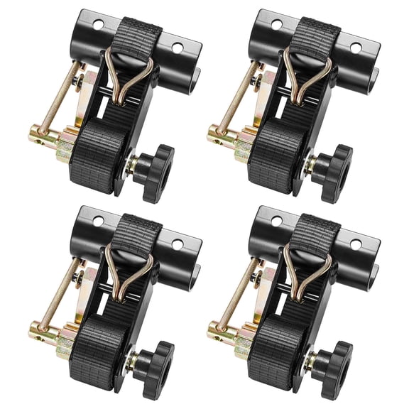 VEVOR Ladder Rack Ratchet Straps, 1.87-2 in Black Round Tube Mount, 1.5 in Wide x 7.4 ft Long Black Ladder Rack Straps with Double J-Hooks, 500 lbs Load Heavy Duty, Cargo Buckle Lock Strap (4 Pack)