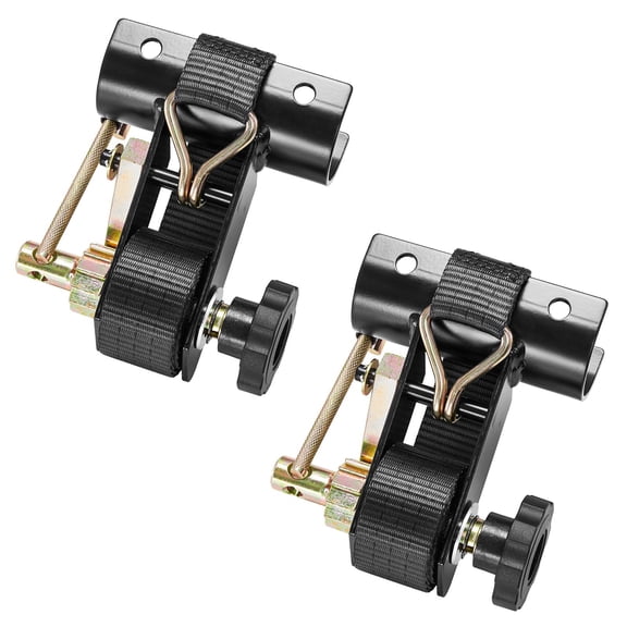 VEVOR Ladder Rack Ratchet Straps, 1.87-2 in Black Round Tube Mount, 1.5 in Wide x 7.4 ft Long Black Ladder Rack Straps with Double J-Hooks, 500 lbs Load Heavy Duty, Cargo Buckle Lock Strap (2 Pack)