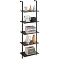 thumbnail image 1 of VEVOR Ladder Shelf, 5-Tier Bookshelf 17.3x11.8in, Open Wall-Mounted Ladder Shelf with Metal Frame,Storage Rack Sundries Holder for Kitchen Bedroom Bathroom Living Room, Black, 1 of 9