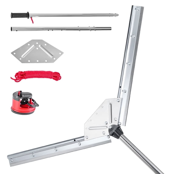 VEVOR Lake Weed Cutter, Pond Aquatic Plant Cutting Tool with 37 in Max. Cut Width, Sharp and Heavy-Duty Steel Blades, Pond Rake with 30 ft Throw Rope, for Cattail, Phragmites, Lilly Pads & Chara