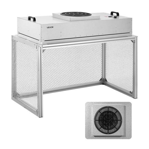 VEVOR Laminar Flow Hood, 24.02 x 46.06 x 27.36 inch Working Area FUU Fan Filter Unit, Meets Class 100/ISO 5 Clean Room Standards, with HEPA-14 Filter and G1 Pre-Filter, for Laboratory, Mushroom Room