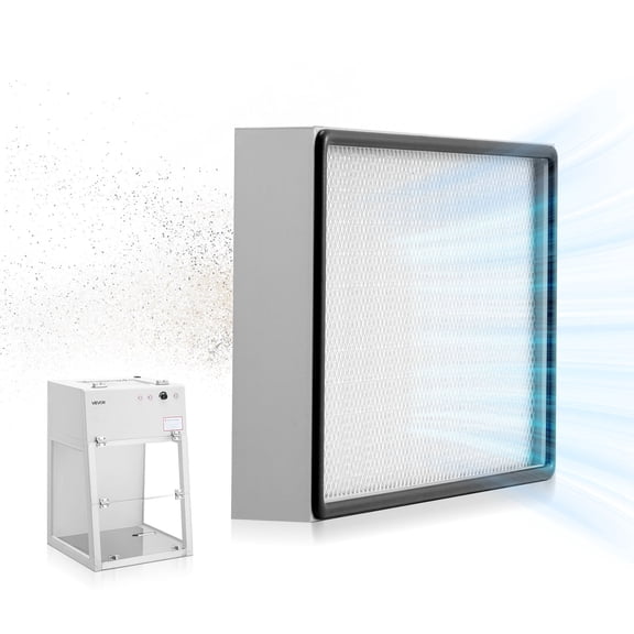 VEVOR Laminar Flow Hood Filter, 18.39 x 11.89 x 2.95 in, 1 Piece HEPA Filter Replacement for 23.62 x 21.65 in Portable Clean Room to Capture Particles Sized 0.3μm, Glass Fiber, Aluminum Frame