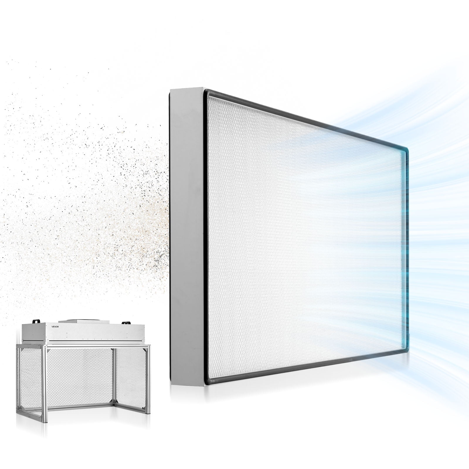 VEVOR Laminar Flow Hood Filter, 46.02 x 21.85 x 3.15 in, 1 Piece HEPA Filter Replacement for 49.65 x 40.55 in FUU Fan Filter Unit to Capture Particles Sized 0.3μm, Glass Fiber, Aluminum Frame