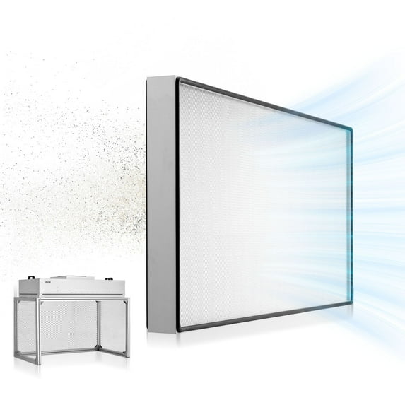 VEVOR Laminar Flow Hood Filter, 46.02 x 21.85 x 3.15 in, 1 Piece HEPA Filter Replacement for 49.65 x 40.55 in FUU Fan Filter Unit to Capture Particles Sized 0.3μm, Glass Fiber, Aluminum Frame
