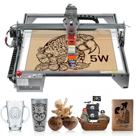 VEVOR Laser Engraver, 5W Output Laser Engraving Machine, 16.1" x 15.7" Large Working Area, 10000mm/min Movement Speed, Compressed Spot with Eye Protection, Laser Cutter for Wood, Certain Metal