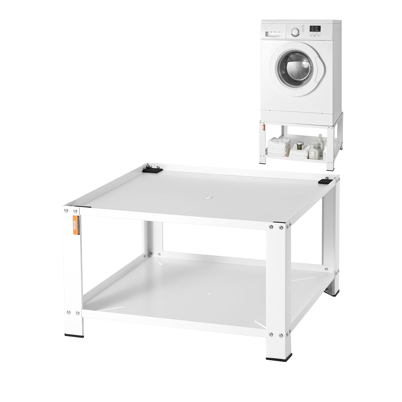 VEVOR Laundry Pedestal with Storage Shelf, 28"Lx28" Wx16" H, Washer And Dryer Base Stand Platform Universal Fit 660lbs Capacity, Heavy Duty Steel Multi-Functional Base for Washing Machine