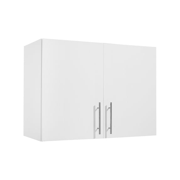 VEVOR Laundry Room Wall Cabinet, 2-Tier Wall Mounted Hanging Cabinet with 2 Doors, Cupboard Organizer with Adjustable Shelf, for Bathroom, Kitchen, Garage, Laundry, 16 x 32 x 24 in (D x W x H), White