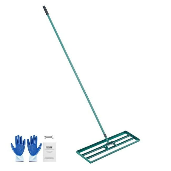 Vevor CPPZP1036000SKWNCV0 36 x 10 in. Lawn Leveling Rake, Level Lawn Tool, Heavy-duty Lawn Leveler with 78 in. Steel Extended Handle, Yard Leveling Rake Suit for Garden, Golf Lawn, Farm