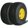 thumbnail image 1 of VEVOR Lawn Mower Tires with Rim, 15x6-6" Tubeless Tractor Tires, 2-Pack Tire and Wheel Assembly, S-Turf Pneumatic Tires, 3" Offset Hub, 3/4" Bushing Size, 16 PCS Adapters for Riding Mower Lawn, 1 of 9