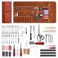 thumbnail image 1 of VEVOR Leather Working Tools Kit, 72 PCS Leather Craft Tools with Portable Leather Storage Bag, Engraving Punching Sewing Stamping Sanding Tools, Ideal for Beginners DIY Enthusiasts and Professionals, 1 of 9