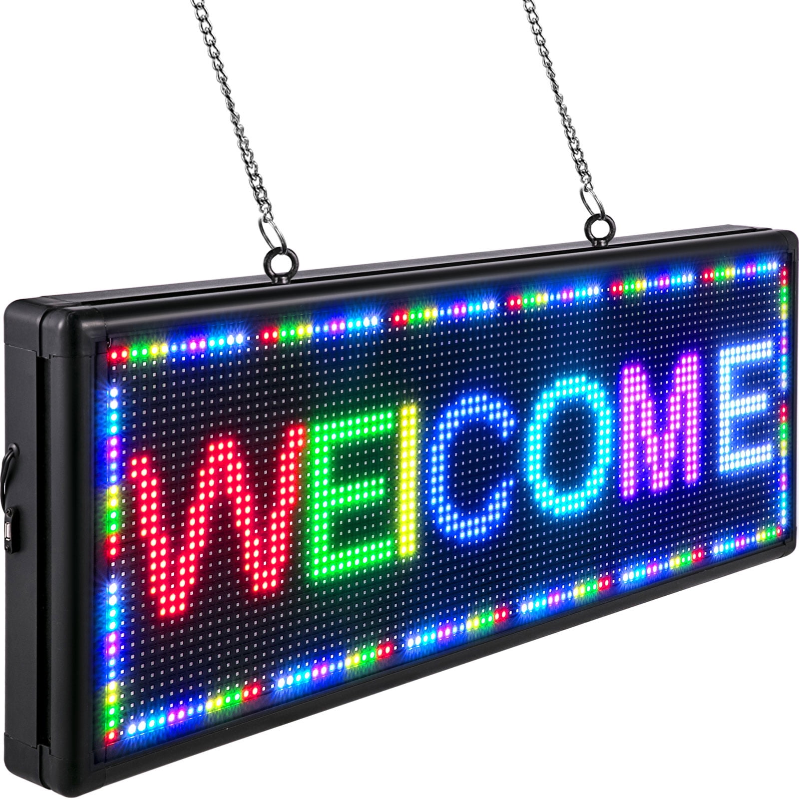 VEVOR Led Sign 38 x 6.5 Digital Sign 96 x 16 HD Resolution Full Color P10  Indoor Led Message Board Digital Display Board Electronic Scrolling Led  Sign Programmable by PC & Wi-Fi