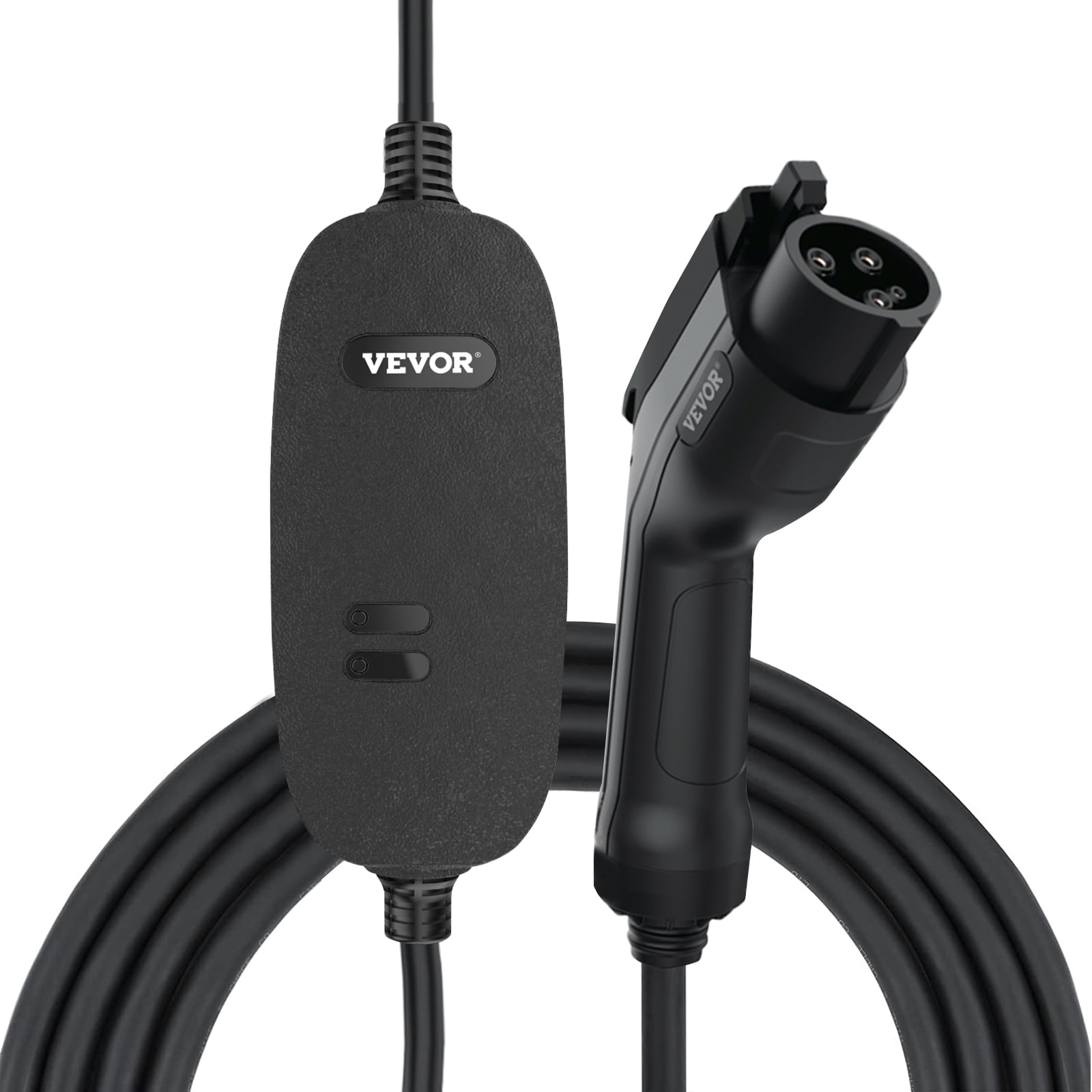 VEVOR Level 1+2 EV Charger, 15 Amp 110-240V, Portable Electric Vehicle  Charger with 25 ft Charging Cable NEMA 6-20 Plug NEMA 5-15 Adapter, Plug-in