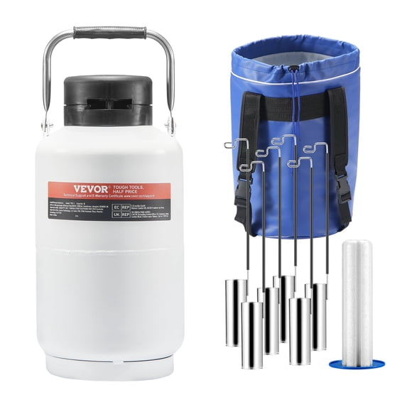 VEVOR Liquid Nitrogen Tank, 3 L Aluminum Alloy Liquid Nitrogen Container, LN2 Tank Dewar with 6 Canisters and Carry Bag with Straps, Cryogenic Tank for Beauty Industry, Semen Preservation