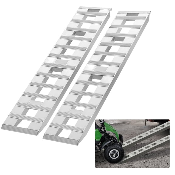 VEVOR Loading Ramps, 2 Pcs 72 x 15 in, Durable Aluminum and Heavy-Duty Trailer Ramp Set with Anti-Slip Plates, 6000 Lbs Combined Capacity, for Carts, Farm Tractors, ATVs, Lawn Mowers, Motorcycles