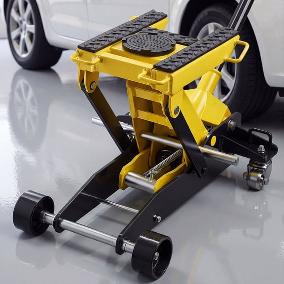 VEVOR Low Profile Floor Jack, 2 Ton (4409 lbs) Capacity, Steel Racing Floor Jack with Single Piston Quick Lift Pump, Hydraulic Trolley Car Lift for Cars, Motorcycles, ATVs, Lifting Range 5.7"-17"