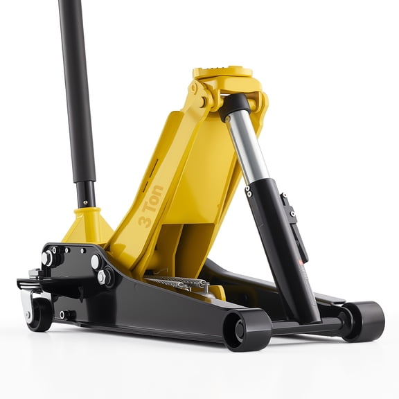 VEVOR Low Profile Floor Jack, 3 Ton Capacity, Steel Racing Floor Jack with Dual Pistons Quick Lift Pump, Hydraulic Trolley Car Lift for Sports Cars, SUVs, Pickups, Lifting Range 2.95"-19.7"