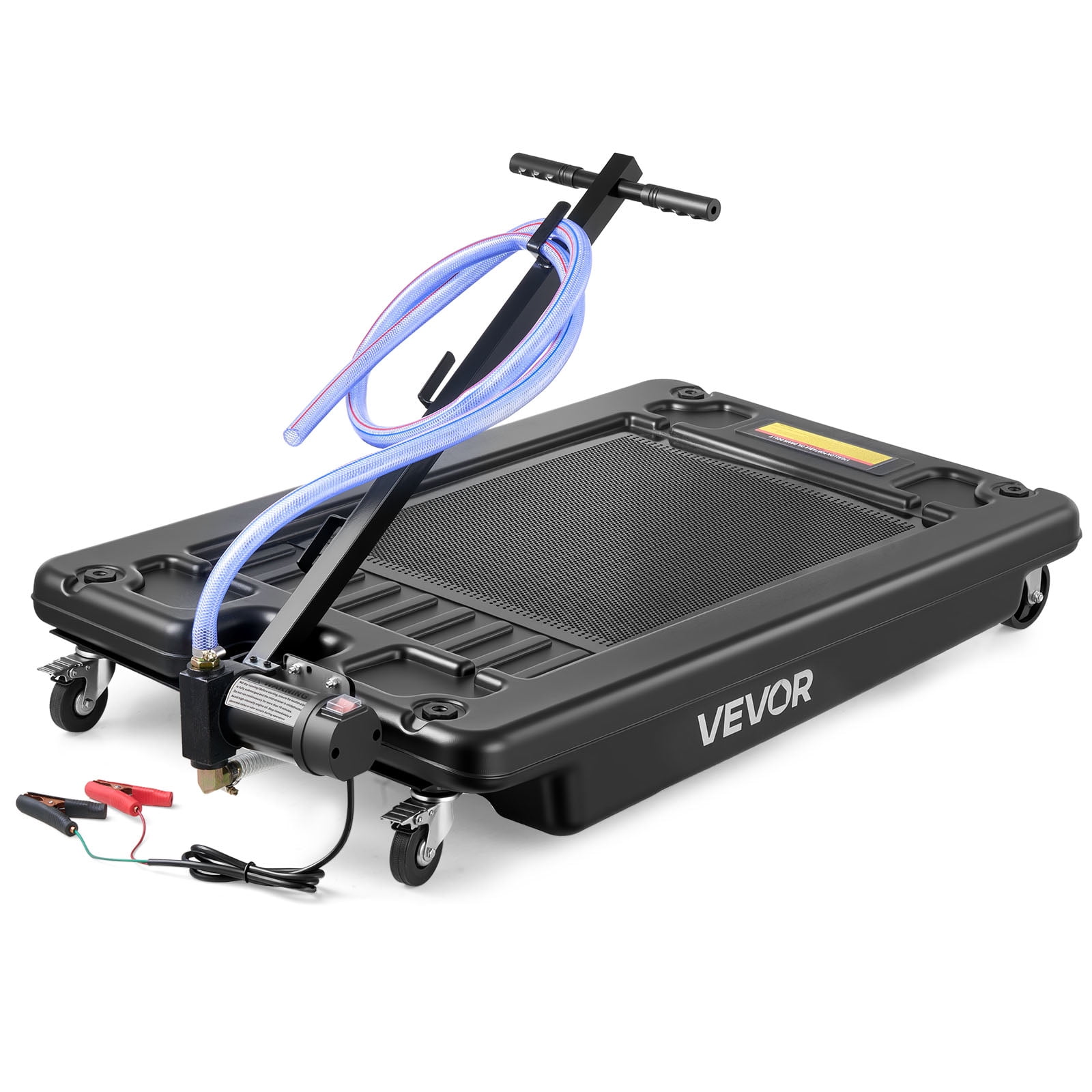 VEVOR Low Profile Oil Drain Pan, 17 Gallon Capacity, Rolling Oil Drain Pan with Electric Pump & 7.2 ft Hose, Leak-proof & Corrosion-resistant, Fit for Cars, SUVs, Trucks, Motorcycles, ATVs, Metal