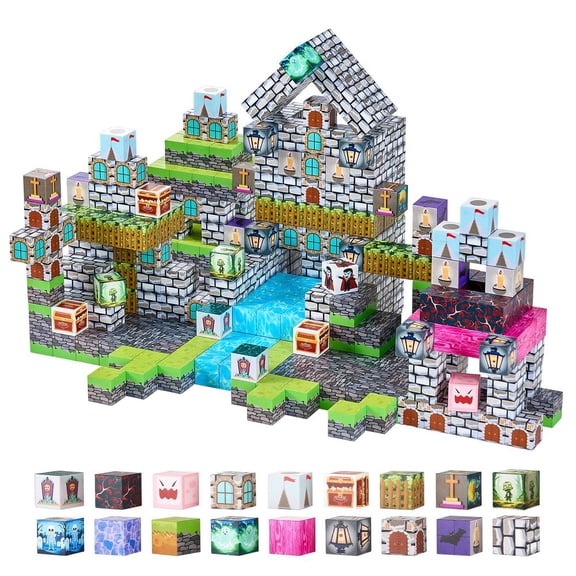 VEVOR Magnetic Blocks 100 PCS Cemetery Zombies Set STEM Montessori Sensory Toys