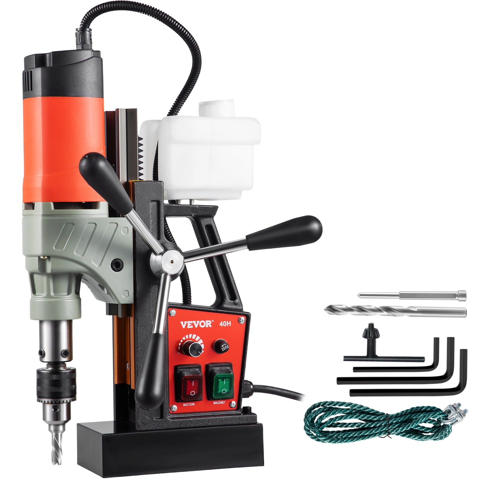 VEVOR Magnetic Drill, 1200W 1.57" Boring Diameter, 2922lbf/13000N Portable Electric Mag Drill Press with Variable Speed, 580 rpm Drilling Machine for any Surface and Home Improvement, CE Listed