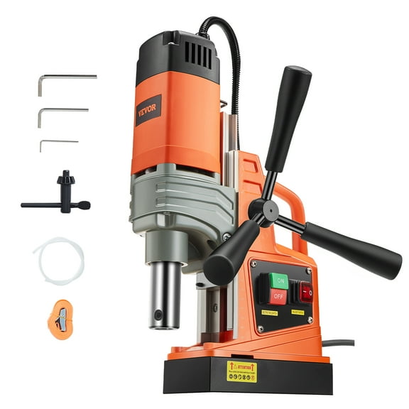 VEVOR Magnetic Drill, 1300W Motor 1.6 in Boring Diameter, 2810 lbf Portable Electric Mag Drill Press, 810 RPM No-Load Speed, Drilling Machine for Metal Surface, Industrial and Home Improvement