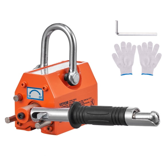 VEVOR Magnetic Lifter, 220 lbs/100 kg Pulling Capacity, 2.5 Safety Factor, Neodymium & Steel, Lifting Magnet with Release, Permanent Lift Magnets, Heavy Duty Magnet for Hoist, Shop Crane, Block, Boar